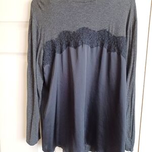 Black turtle neck long sleeve top